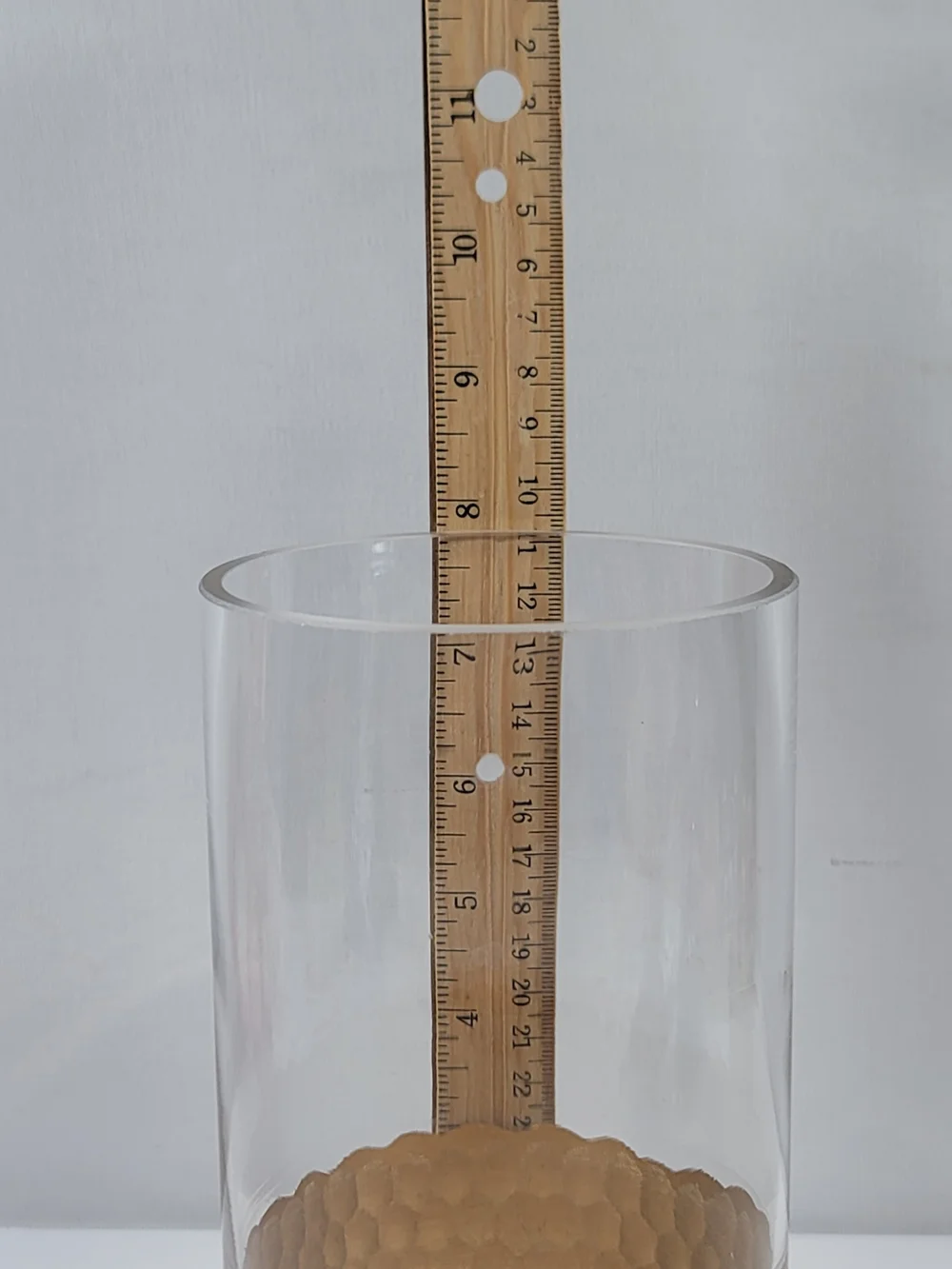 Clear Glass Vase Gold Honeycomb Style Bottom